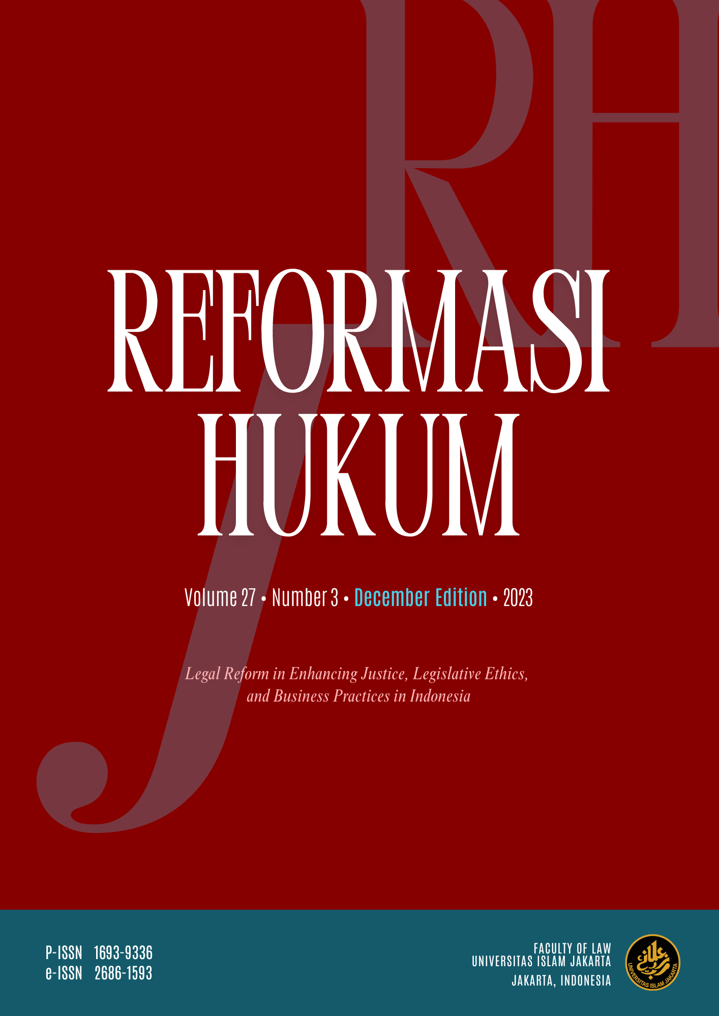 					View Vol. 27 No. 3 (2023): Desember Edition
				